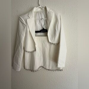 12 tribe white skirt and suit jacket